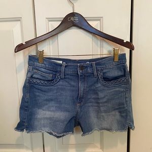 Braided jean shorts